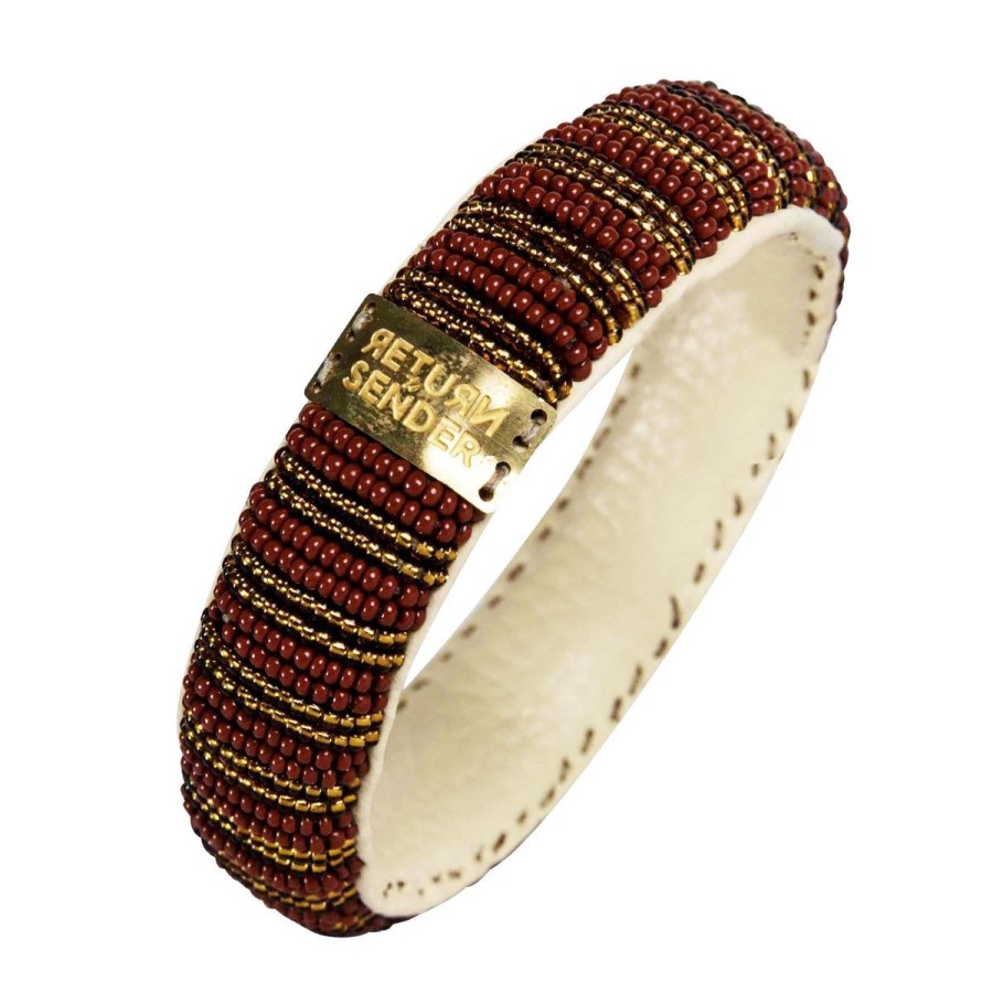 Fashion Return To Sender | Goud Met Rode Armband - Beaded Bracelet Slim