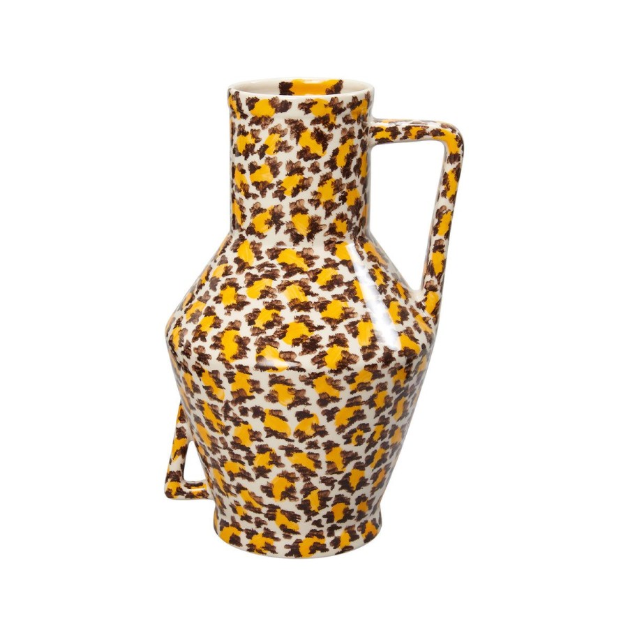 Wonen Return To Sender | Handgeschilderde Vaas Met Leopard Design, Medium