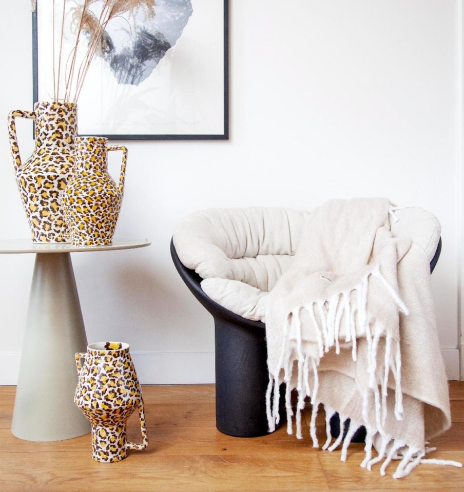 Wonen Return To Sender | Handgeschilderde Vaas 'Leopard' - Medium