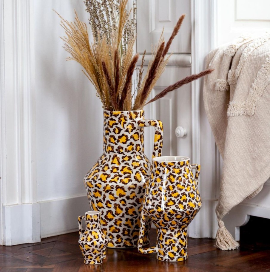 Wonen Return To Sender | Handgeschilderde Vaas 'Leopard' - Large