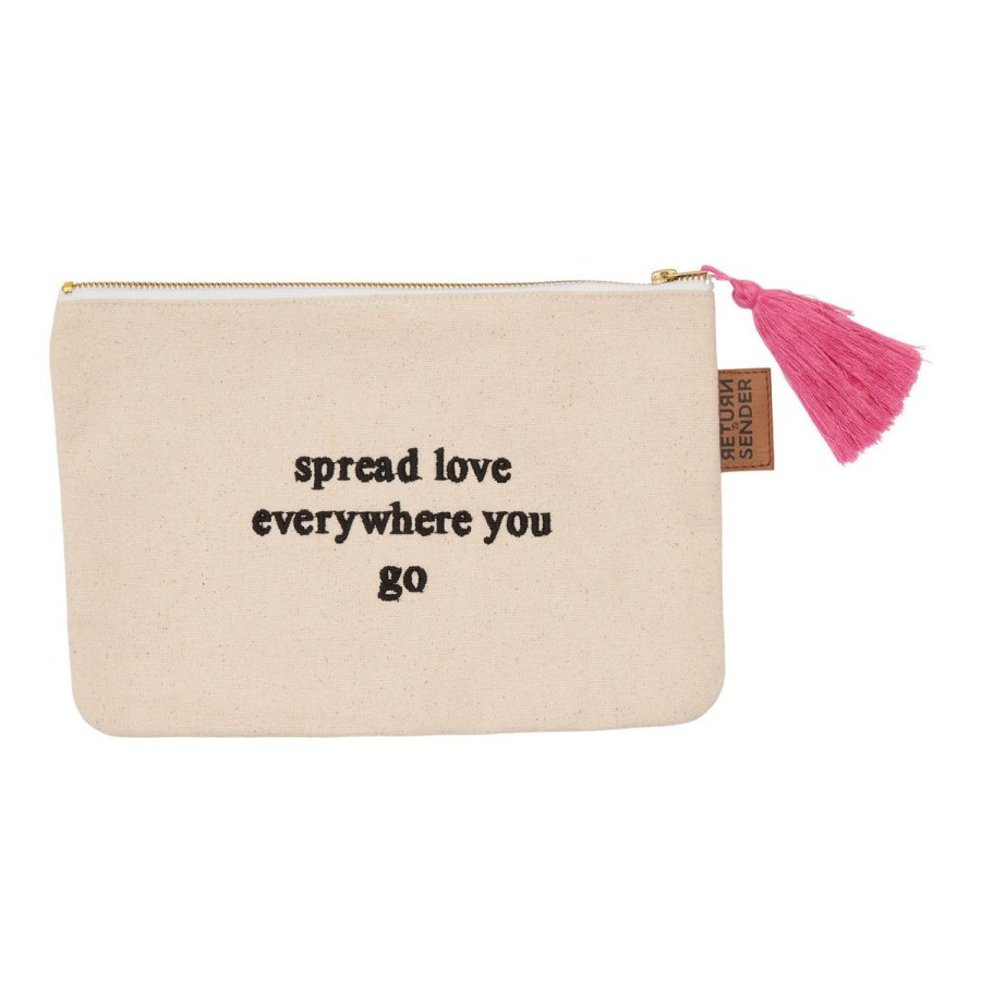 Fashion Return To Sender | Canvas Etui / Clutch Met Geborduurde Letters