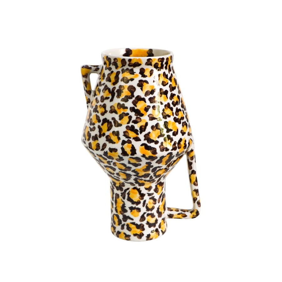 Wonen Return To Sender | Handgeschilderde Vaas 'Leopard' - Medium