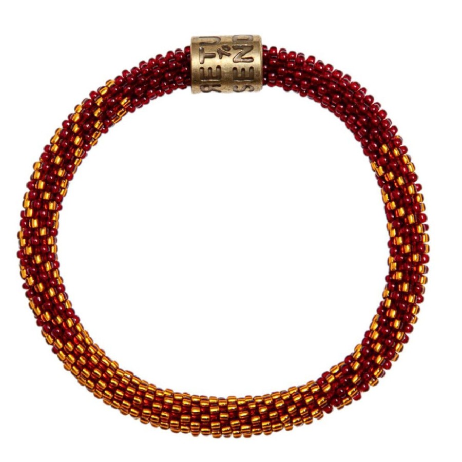 Fashion Return To Sender | Roll On Beaded Bracelet Donker Rood Koper