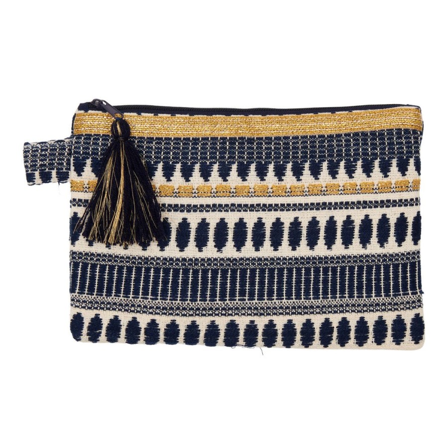 Fashion Return To Sender | Blauwe Jacquard Clutch- Toilettas- Etui