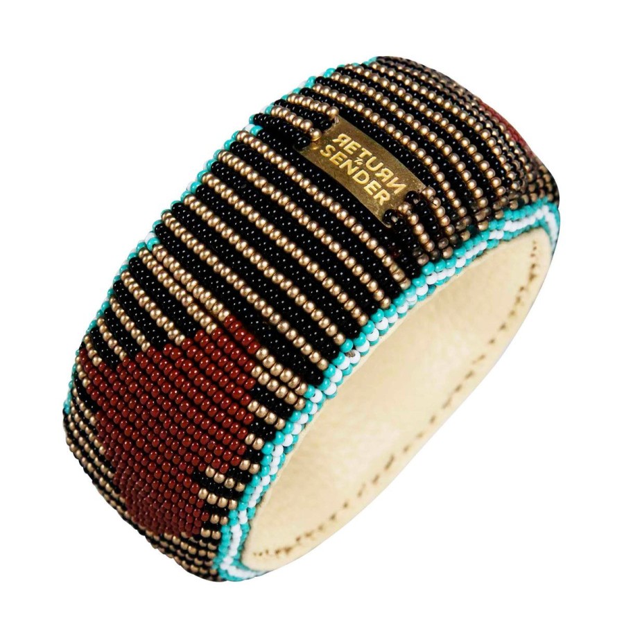 Fashion Return To Sender | Bordeauxrode Armband 'Hearts' - Beaded Bracelet Broad