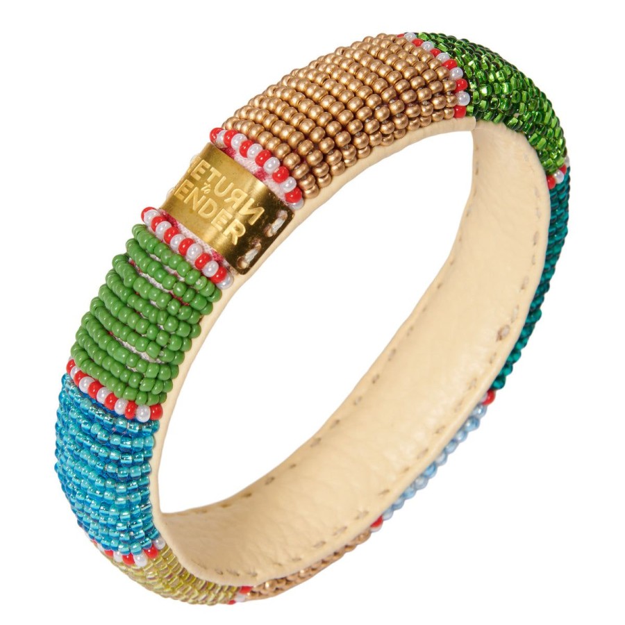 Fashion Return To Sender | Gekleurde Armband Petit Bloc Groen - Beaded Bracelet Slim